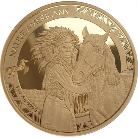 American Natives 1 oz gold HORSE 2024 CFA 3000 BU