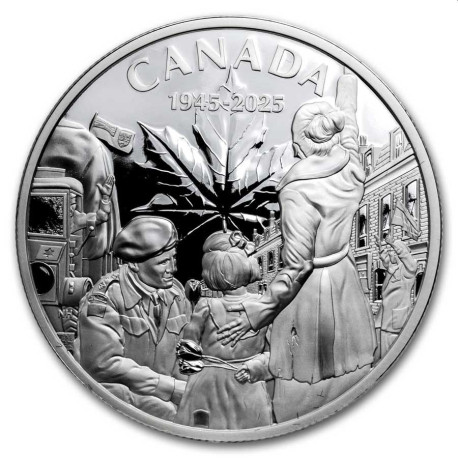 Canada 1 oz silver 80th Anniv of the End of WWII in Europe 2025 $20 Proof