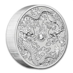 PM 10 oz silver DOUBLE DRAGON 2021 BU $10