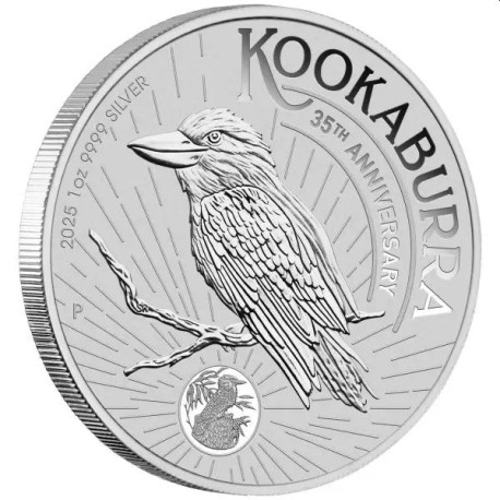 PM 1 oz silver KOOKABURRA 2025 $1 Anniversary Australia bu