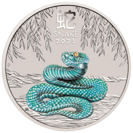 PM Lunar 3 snake 5 oz silver 2025 BU $5 Australia