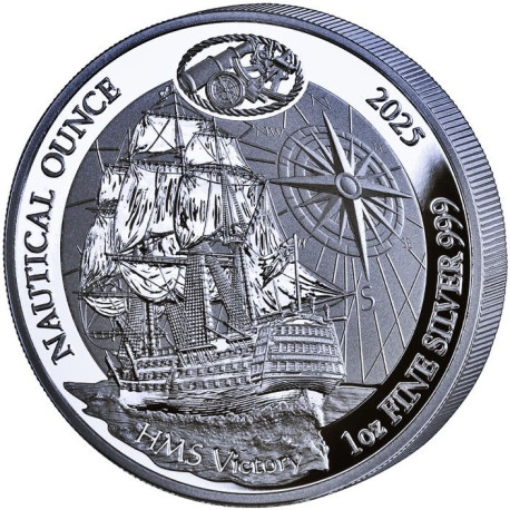 1 oz SILVER RWANDA NAUTICAL HMS VICTORY 2025 PP + COA