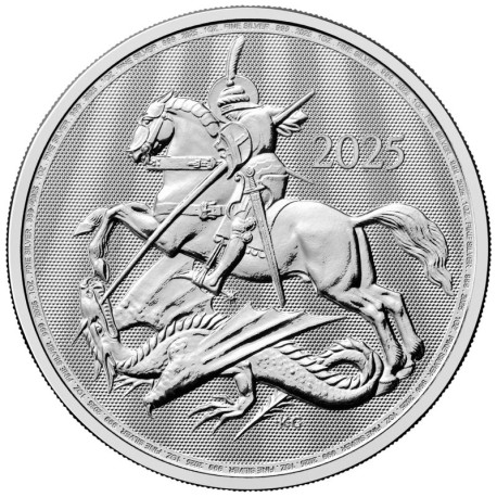 UK 1 oz silver ST GEORGE & The DRAGON 2024 £2 bu