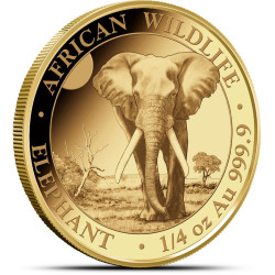 GOLD 1/4 oz ELEPHANT 2025 SOMALIA Shillings 200