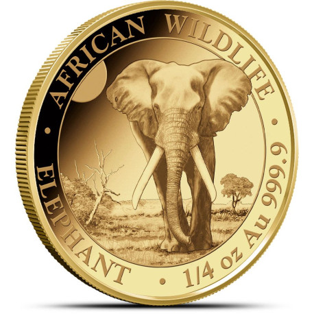 GOLD 1/4 oz ELEPHANT 2023 SOMALIA Shillings 200