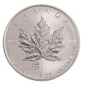 1 oz silver MAPLE LEAF 2001 PRIVY SNAKE $5 REVERSE PROOF