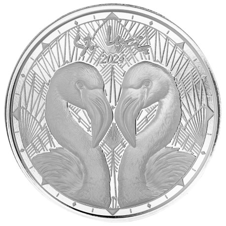COAT OF ARMS 1 oz silver ST. LUCIA 2023 Eastern Caribbean $2 BU