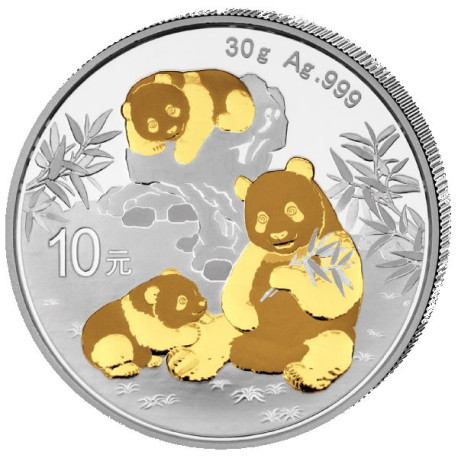 30 GR SILVER PANDA 2025 Yuan COLOURED 10 bu