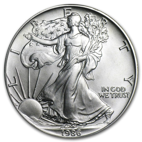 1 oz silver Eagle 1986 $1 BU