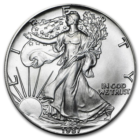 1 oz U.S. silver Eagle 1987 $1 bu