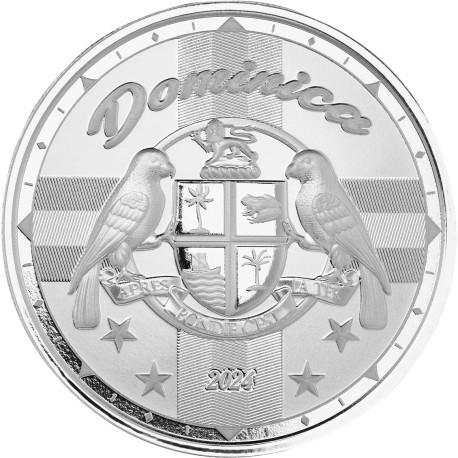 1 oz silver 2023 EC8 DOLPHINS $2 BU DOMINICA Eastern Caribbean 