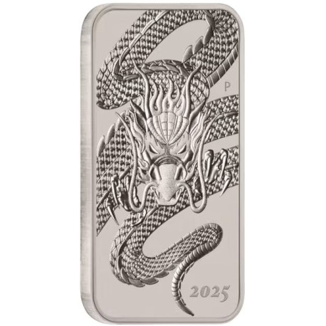 Perth Mint 1 oz silver RECTANGLE DRAGON $1 BAR 2024