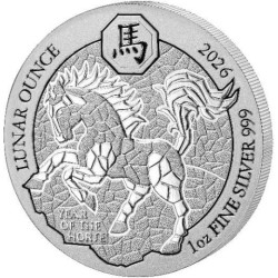 1 oz SILVER RWANDA HORSE 2026 BU 50 AMAFRANGA