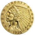 Gold $2.5 INDIAN HEAD Quarter Eagle 1908