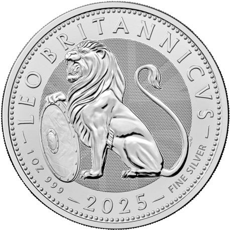 UK 1 oz silver BRITISH LION - US EAGLE 2024 £2 BU