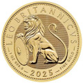 UK 1 oz GOLD BRITISH LION - US EAGLE 2024 £2 BU in Capsule