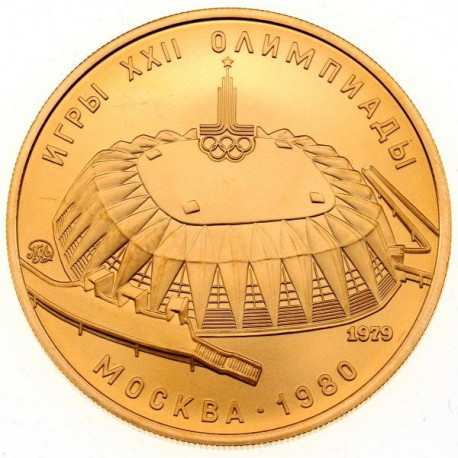 1/2 oz gold 100 RUBLES 1979 MOSCOW bu