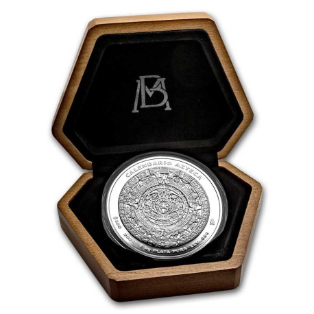 Mexico 1 kilo silver AZTEC CALENDAR 2024 PROOF-LIKE Box+Coa