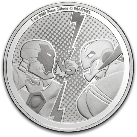Marvel Vilains 1 oz silver SPIDERMAN VS GREEN GOBLIN 2024 BU $2 