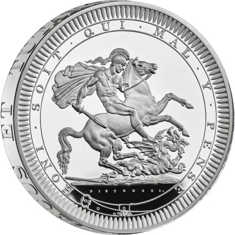 St George and the Dragon 2024 UK 5oz Silver Proof Coin Great Engravers - PISTRUCCI 