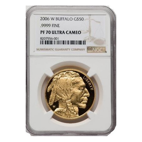 1 oz GOLD AMERICAN BUFFALO 2006 PCGS MS-70 FS