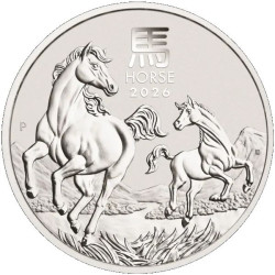 PM Lunar 3 HORSE 1/2 oz silver 2026 BU $1 Australia