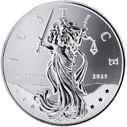 GIBRALTAR 1 oz silver LADY JUSTICE 2023 BU £1