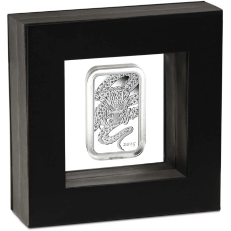 Perth Mint 1 oz silver RECTANGLE DRAGON $1 BAR 2025 PROOF