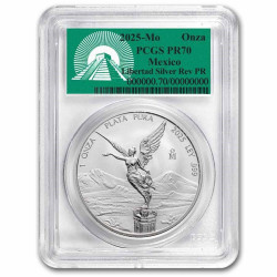 MEXICO 1 oz silver LIBERTAD 2025 REVERSE PROOF PCGS PR70