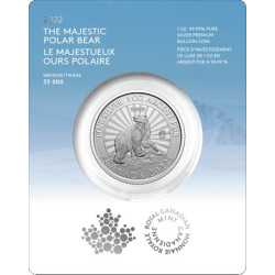 Canada 1 oz silver The MAJESTIC POLAR BEAR 2022 $5 bu