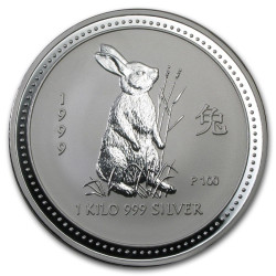 PM 1 KILO SILVER LUNAR 1 RABBIT 1999 BU $30 