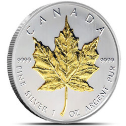 1 oz silver MAPLE LEAF 2011 $5 bu GILDED
