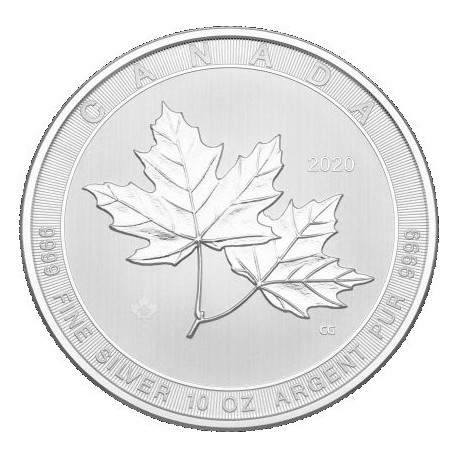 10 oz silver MAGNIFICENT MAPLE LEAF 2020 $50