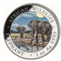 1 oz silver SOMALIA ELEPHANT 2026 COLOURED Shillings 100