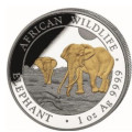 1 oz silver SOMALIA ELEPHANT 2025 GILDED Shillings 100