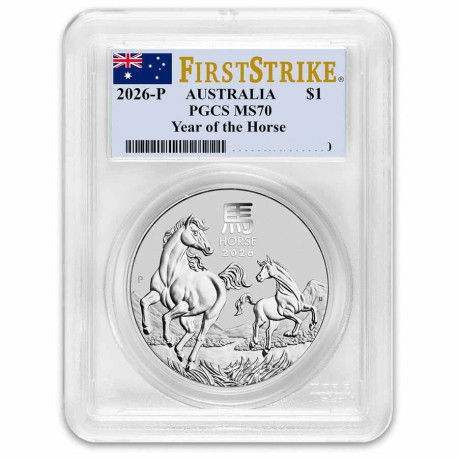 PM Lunar 3 HORSE 1 oz silver 2026 BU $1 Australia