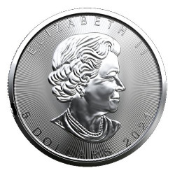 1 oz silver MAPLE LEAF 2021 $5