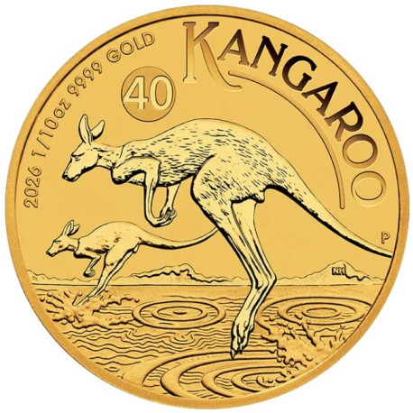 PM 1/10 oz GOLD NUGGET 2025 BU $15 Australia Kangaroo