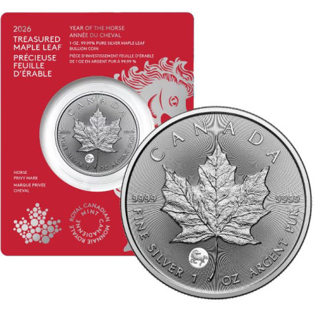 Treasured Maple Leaf 1 oz silver MAPLE LEAF 2026 $5 BU CONGRATULATIONS