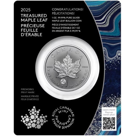 Treasured Maple Leaf 1 oz silver MAPLE LEAF 2026 $5 BU CONGRATULATIONS