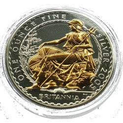 1 oz silver Britannia 2005 GILDED