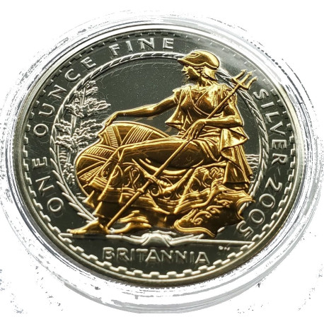1 oz silver Britannia 2005 GILDED