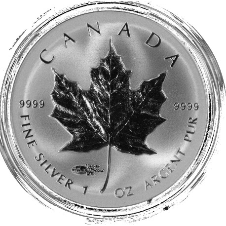 1 oz silver MAPLE LEAF 2014 $5 PRIVY F15 BU in capsule