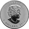 1 oz silver MAPLE LEAF 2014 $5 PRIVY F15 BU in capsule