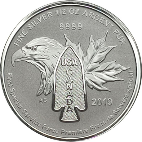 Canada 1/2 oz silver DEVIL'S BRIGADE du DIABLE 2015 bu $2