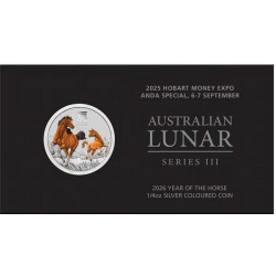 Melbourne Money Expo Special 2026 Year of the Horse 1/4 oz Silver Coloured Coin