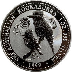 1 oz silver KOOKABURRA 1999 $1 Privy AUSTRIA bu