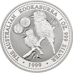 1 oz silver KOOKABURRA 1999 $1 Privy SPAIN bu