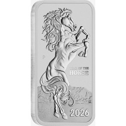 Perth Mint 1 oz silver RECTANGLE LUNAR DRAGON $1 BAR 2025 bu
