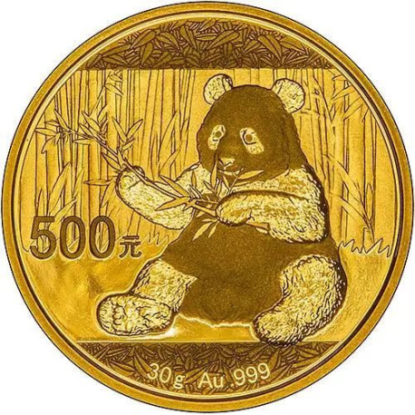 Gold CHINA PANDA 30 GR 2017 BU 500 YUAN NGC MS70 FDI